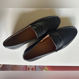 ZARA LEATHER PENNY LOAFERS - Black size 13